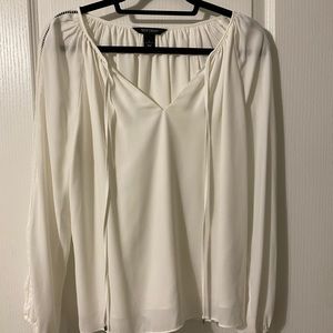 Off White WHBM Tie Blouse